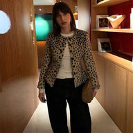 Lily Leopard Faux Fur Cropped Jacket