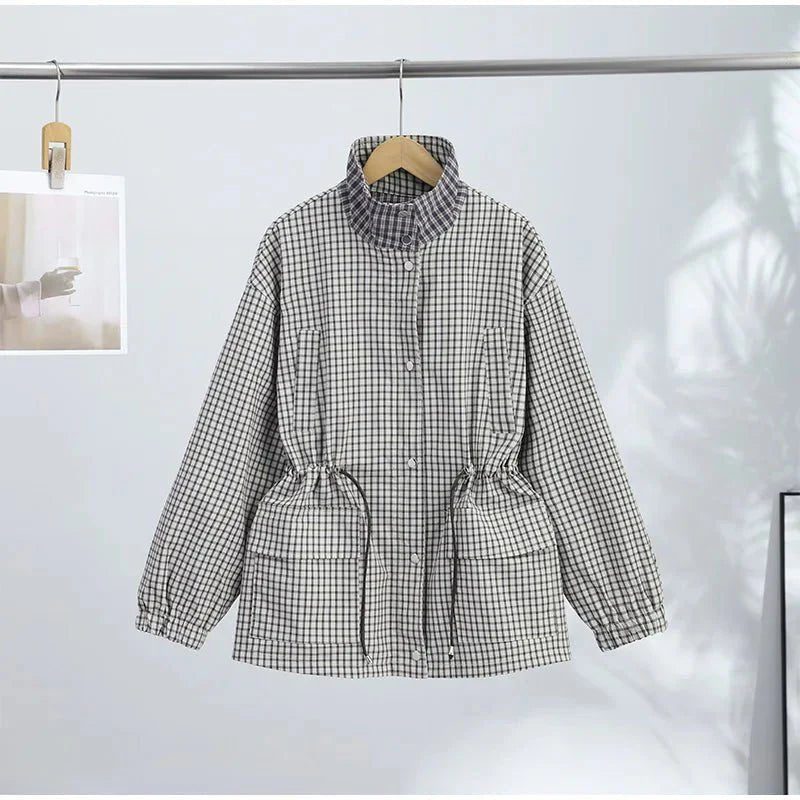 SOERA Myla Check Hooded Zip Jacket - Jacket -  Beige S