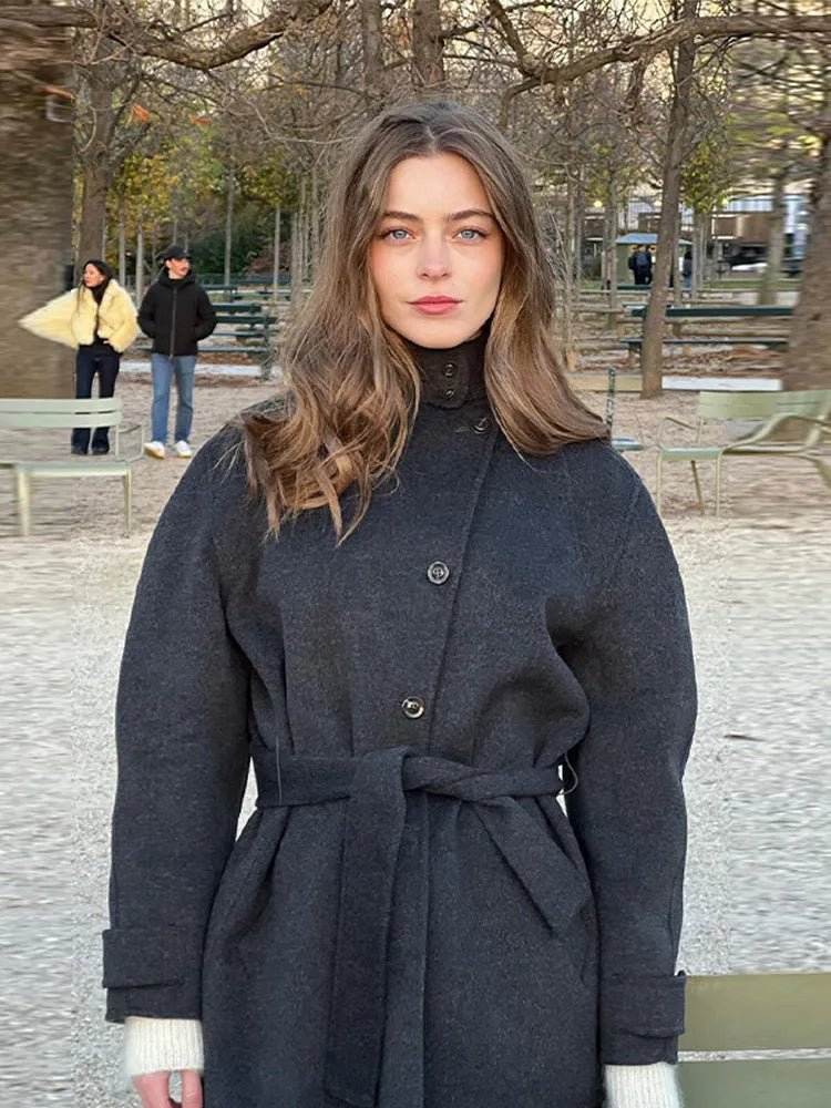 SOERA Ashley Stand Collar Short Coat - Jackets - CU1762345864131745439 Black L