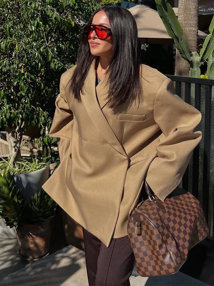 SOERA Brittany One - Button Lapel Blazer - Jackets - 1005009535153327-;sN1775063642612677869 Beige M