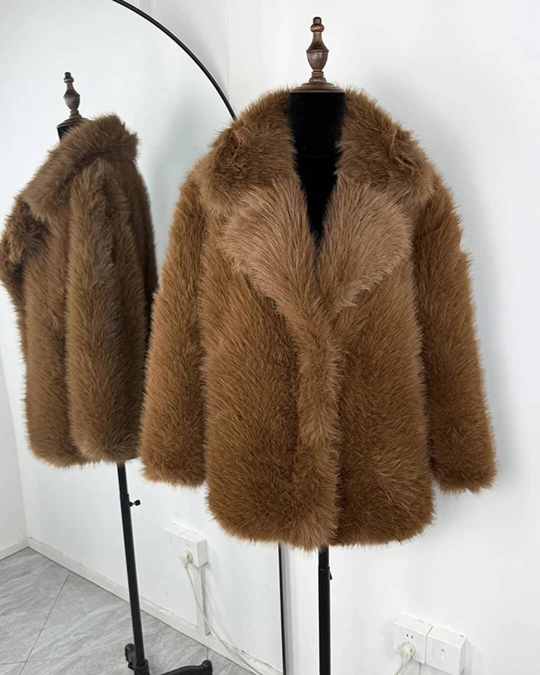 SOERA Carissa Faux Fur Coat - Jackets - 3256810153581963-;ZO1766488748811781964 Brown XL