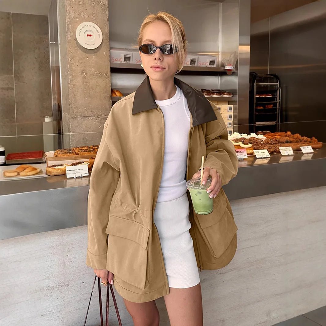 SOERA Christina Pocket Short Trench Coat - Jackets - 1005010370726596-;ER1772722482478010232 M