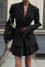 Colbie Blazer mit Spitzenbesatz