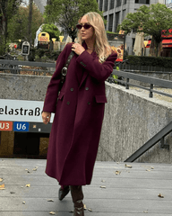 Nora zweireihiger Maxi-Mantel