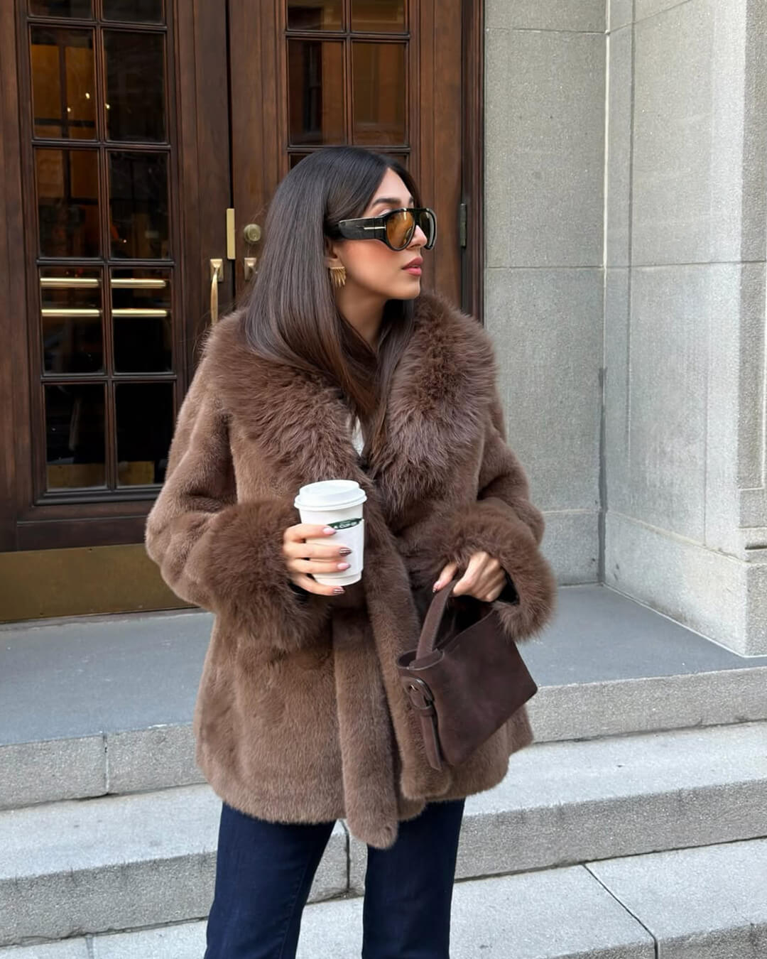 SOERA Jessa Faux Fur Trim Coat - Jackets -  Black M