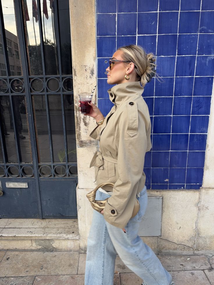 SOERA Kara Stand Collar Crop Trenchcoat - Jackets - 1005009693239722-;yZ1771494648622399286 Beige L