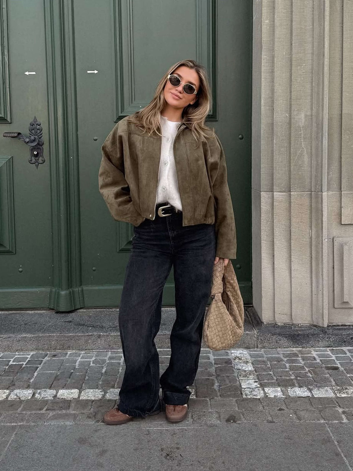 Bomber Katherine in finta pelle scamosciata