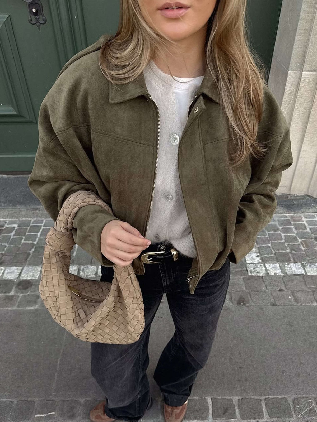 Bomber Katherine in finta pelle scamosciata