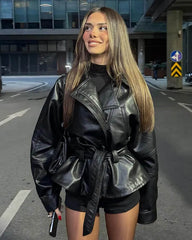 Giacca biker Maggie in ecopelle