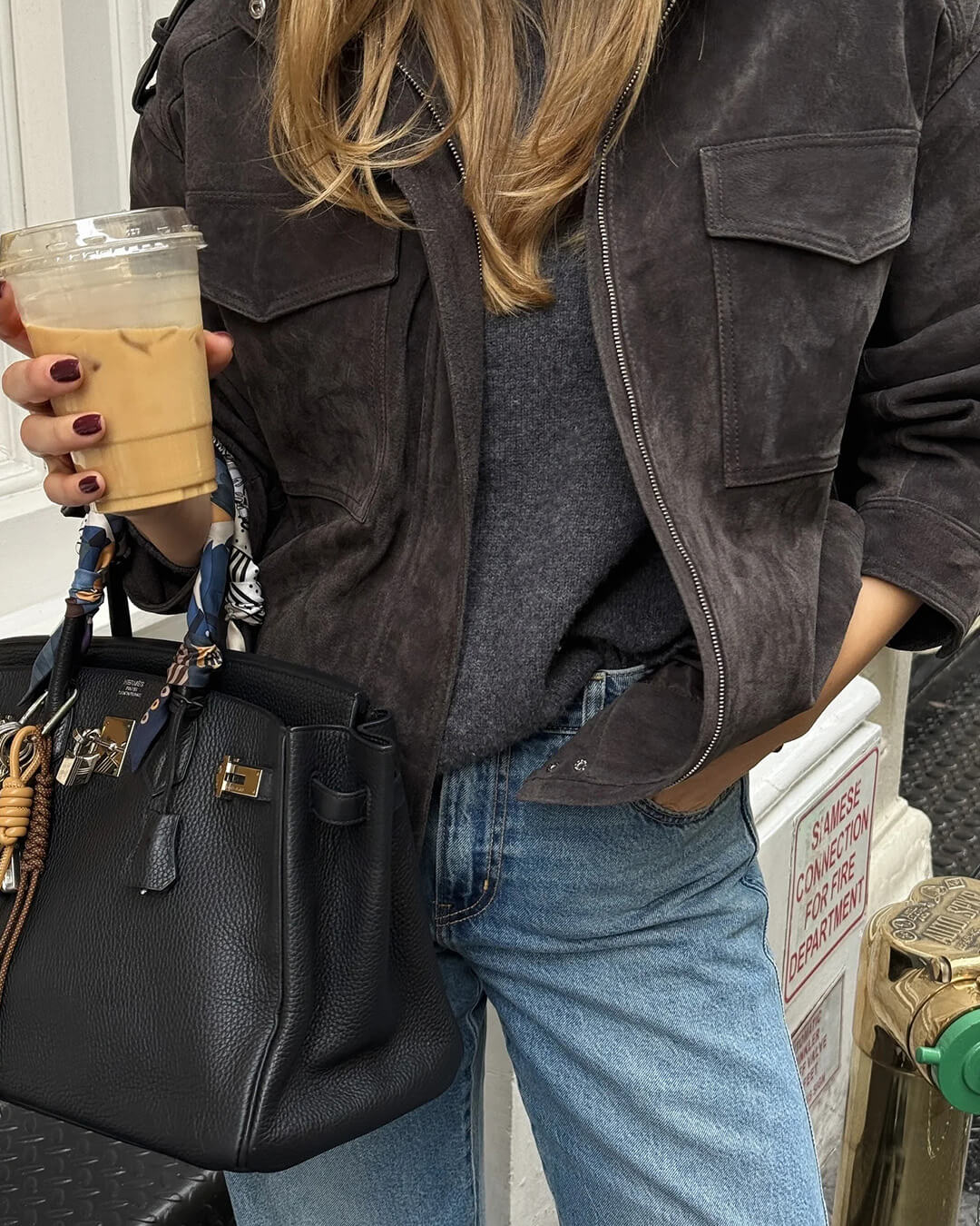 SOERA Marianne High Neck Suede Pocket Jacket - Jackets - 1005008551331900-;nk1775552729664959797 Dark Gray S