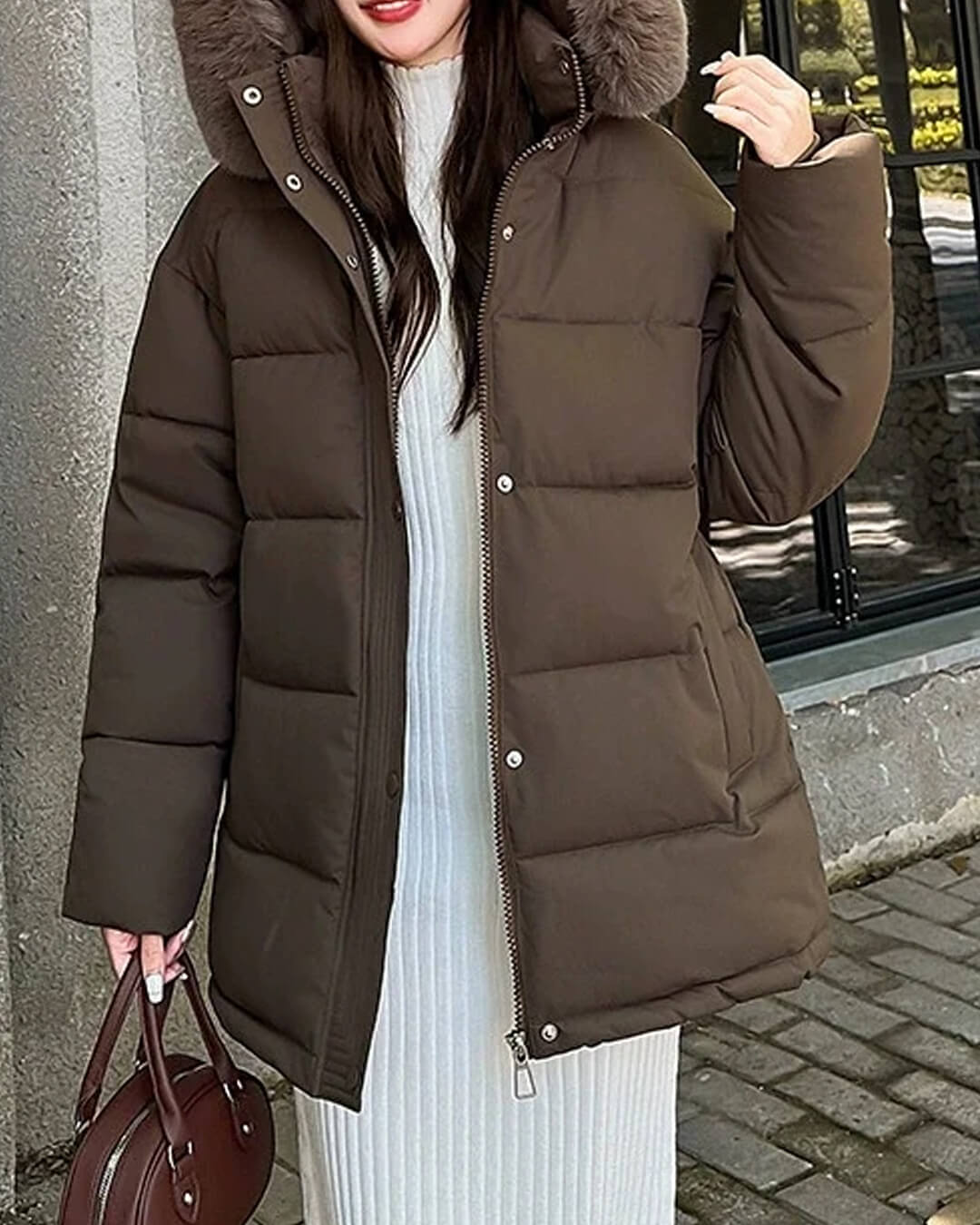 SOERA Myrtle Faux Fur Collar Coat - Jackets -  Burgundy S