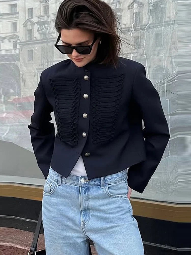 SOERA Nadya Stand Collar Napoleon Jacket - Jackets - 1005010480314074-;DW1774621553169868122 S