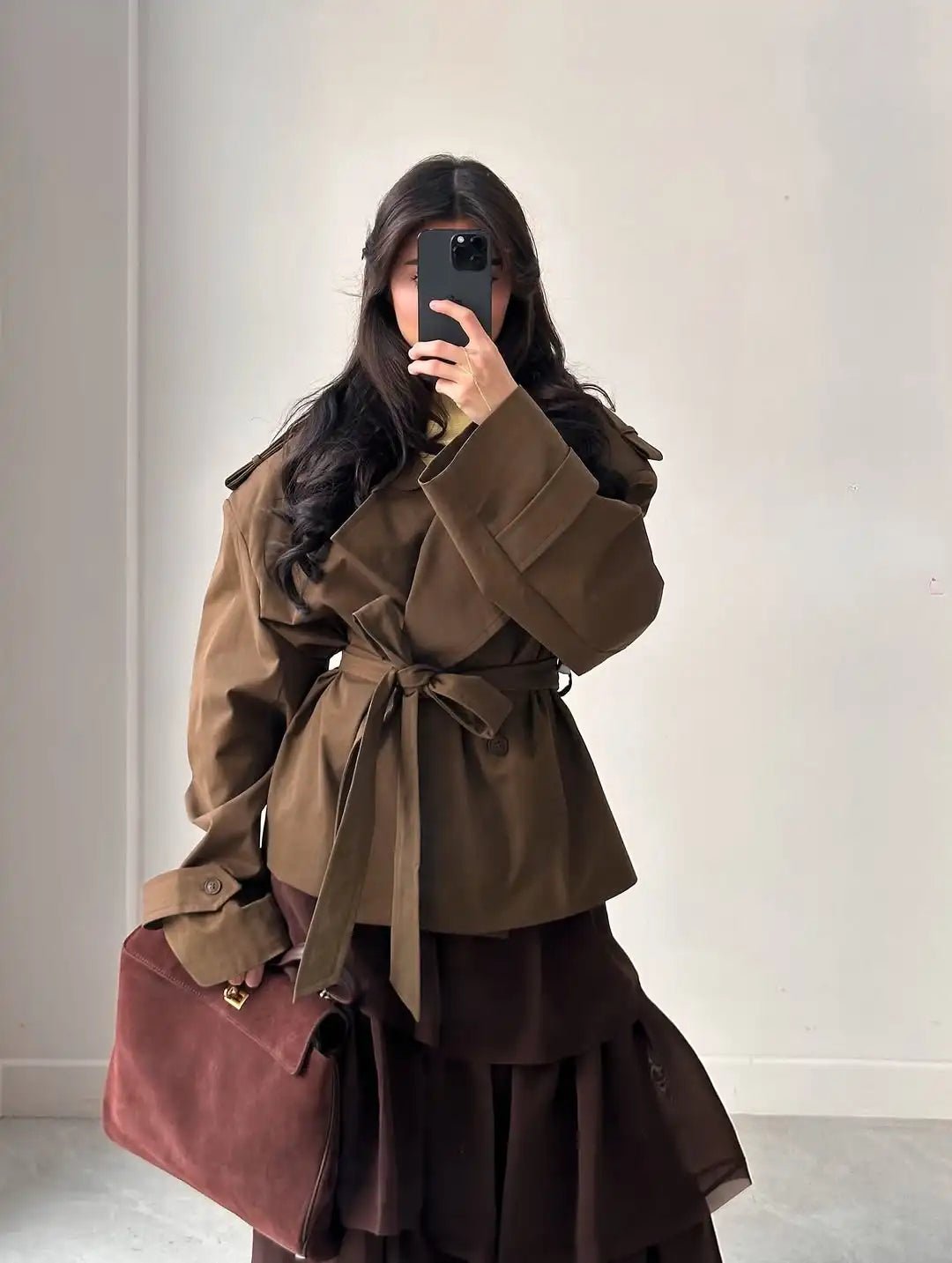 SOERA Sandy Lace Up Short Trench Coat - Jackets - 1005010782864095-;vK1773321573222349254 Light Brown XS