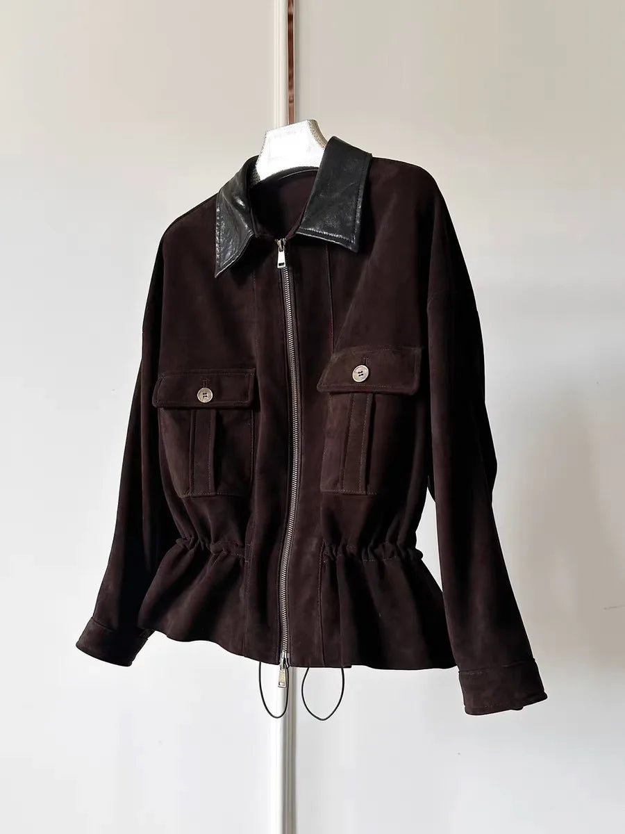 SOERA Sharmaine Slim Fit Suede Jacket - Jackets -  Brown M