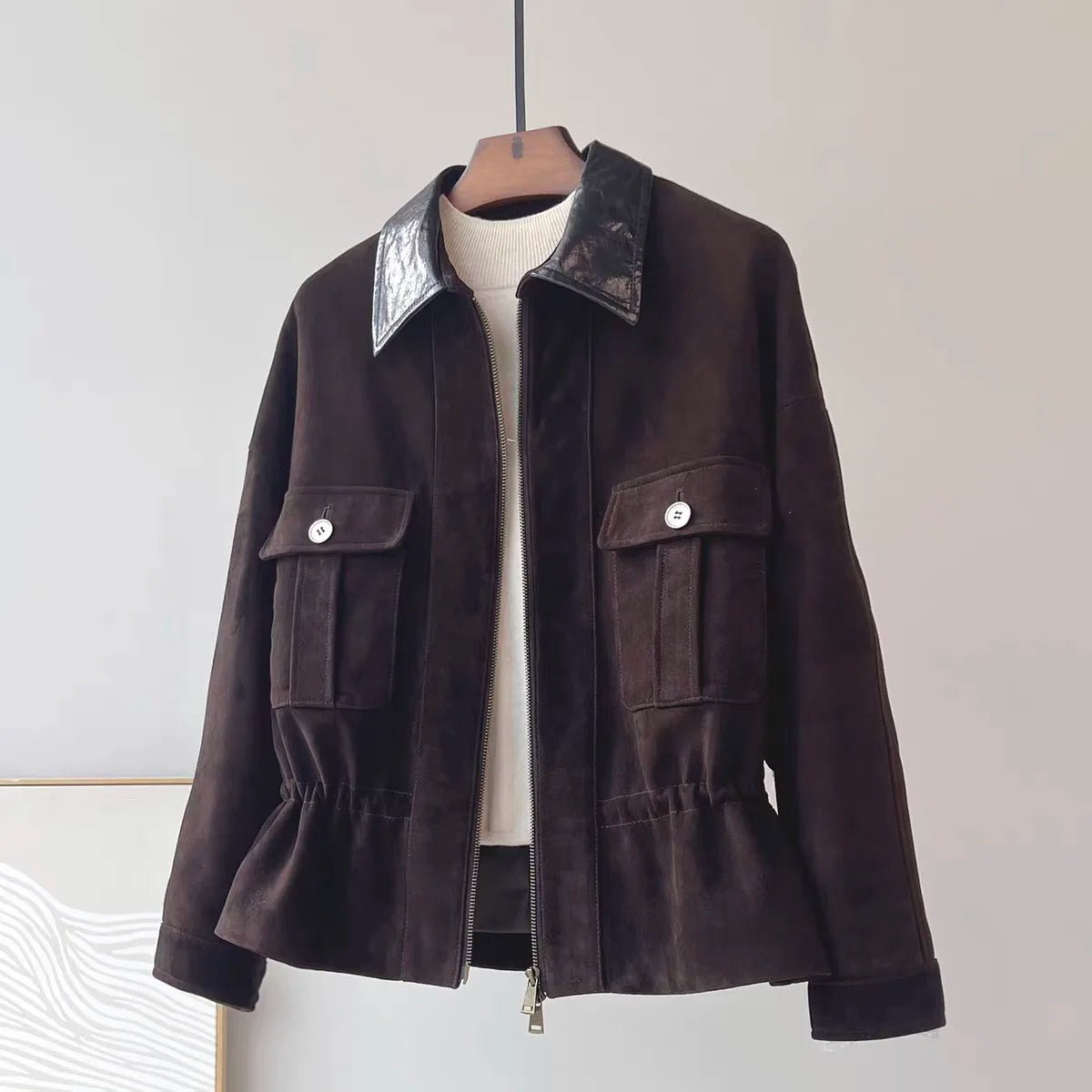 SOERA Sharmaine Slim Fit Suede Jacket - Jackets -  Brown S