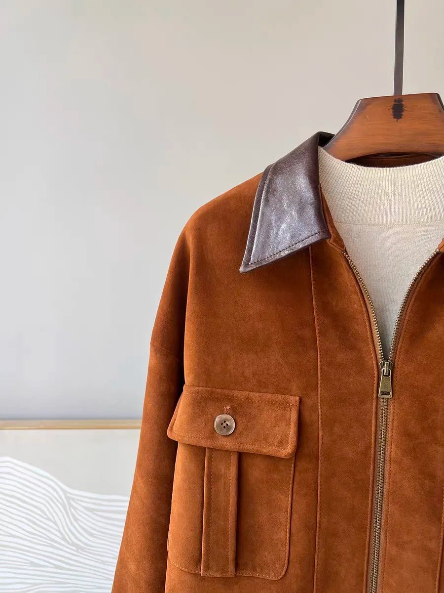 SOERA Sharmaine Slim Fit Suede Jacket - Jackets -  Orange M