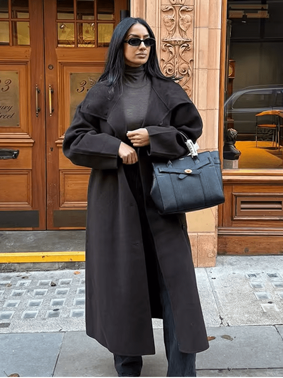 SOERA Sheryl Stand Up Collar Belted Long Coat - Jackets - bh1762345864136858683 Brown L