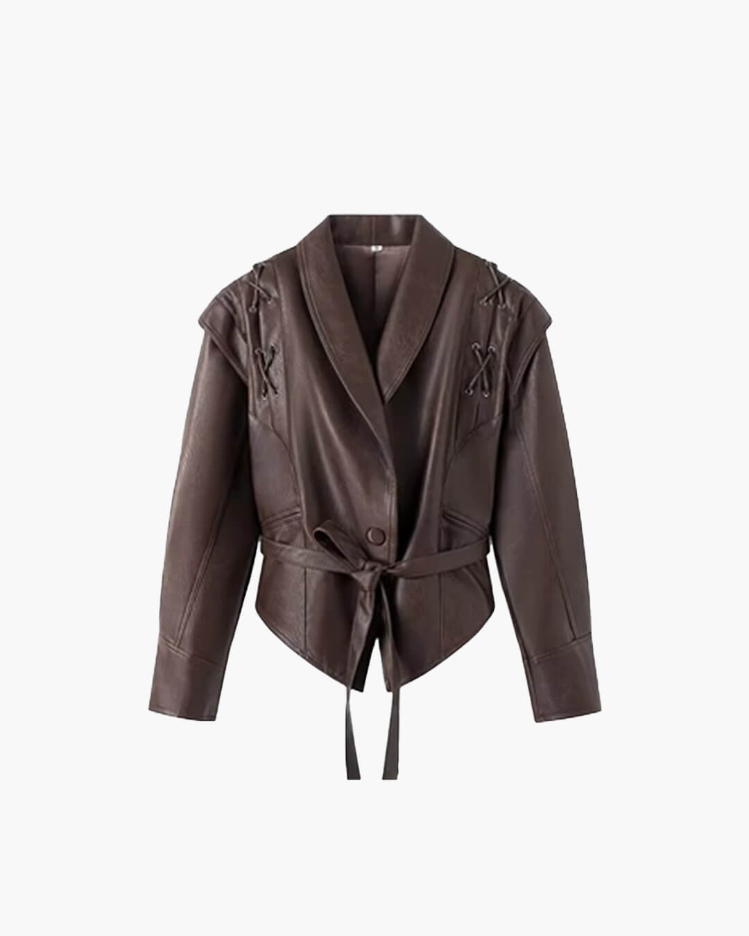 SOERA Zyra Biker Leather Jacket - Jackets -  Brown XL