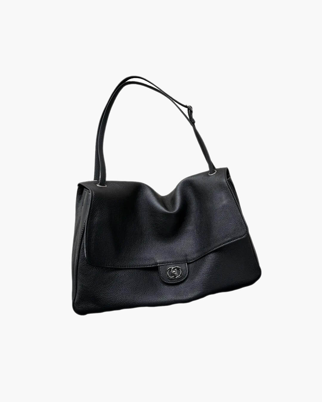 SOERA Josie Buckle Flap Shoulder Bag -  Black 36×24×11 cm