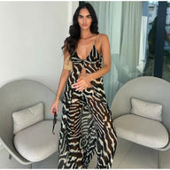 Bianca Set aus Tunika-Top und Hose mit Zebramuster