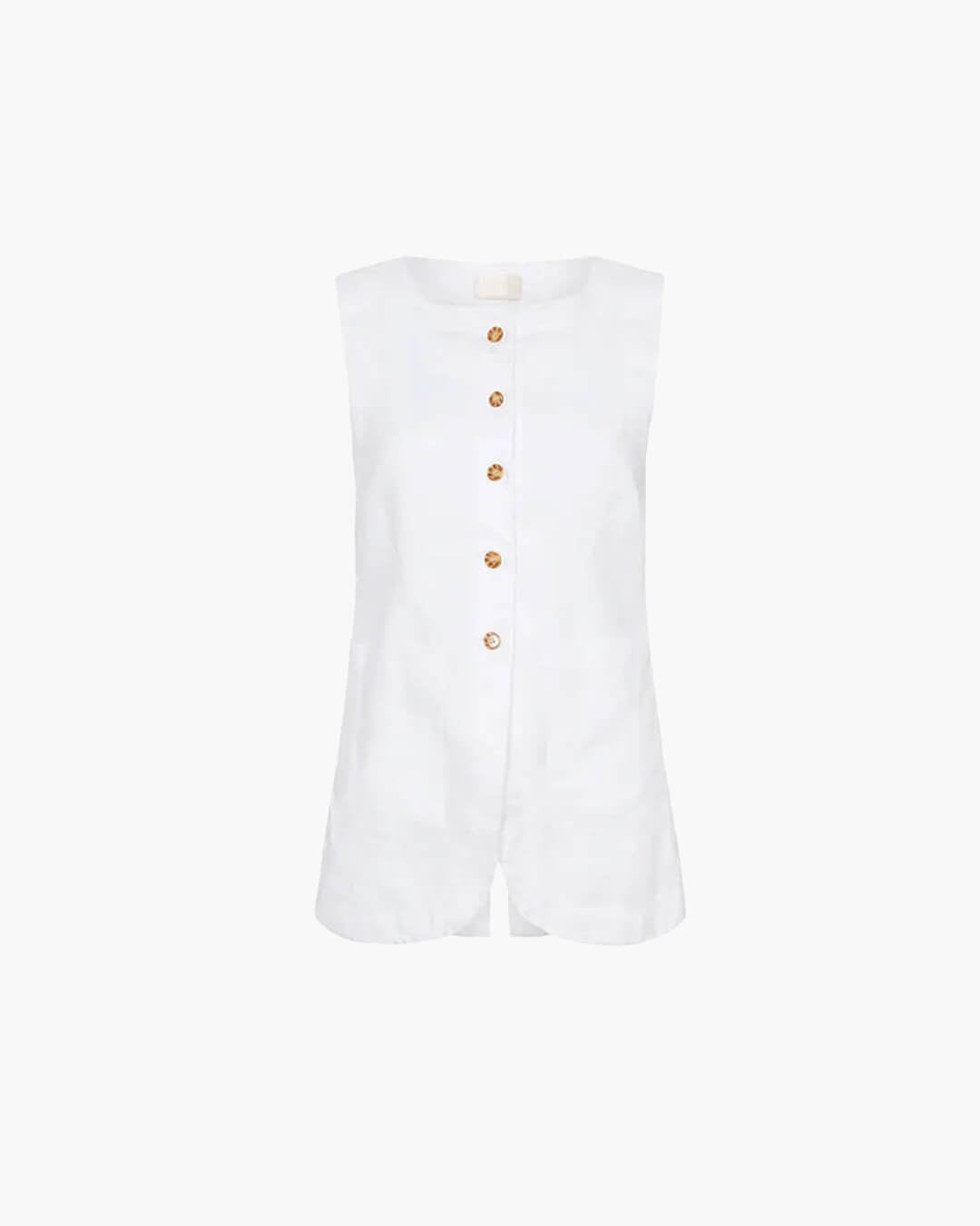 SOERA Irma Sleeveless Linen Set - Matching Sets - qu1771188465069749903 Top White