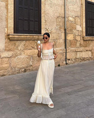 Julia gerafftes Cami-Maxi-Rock-Set