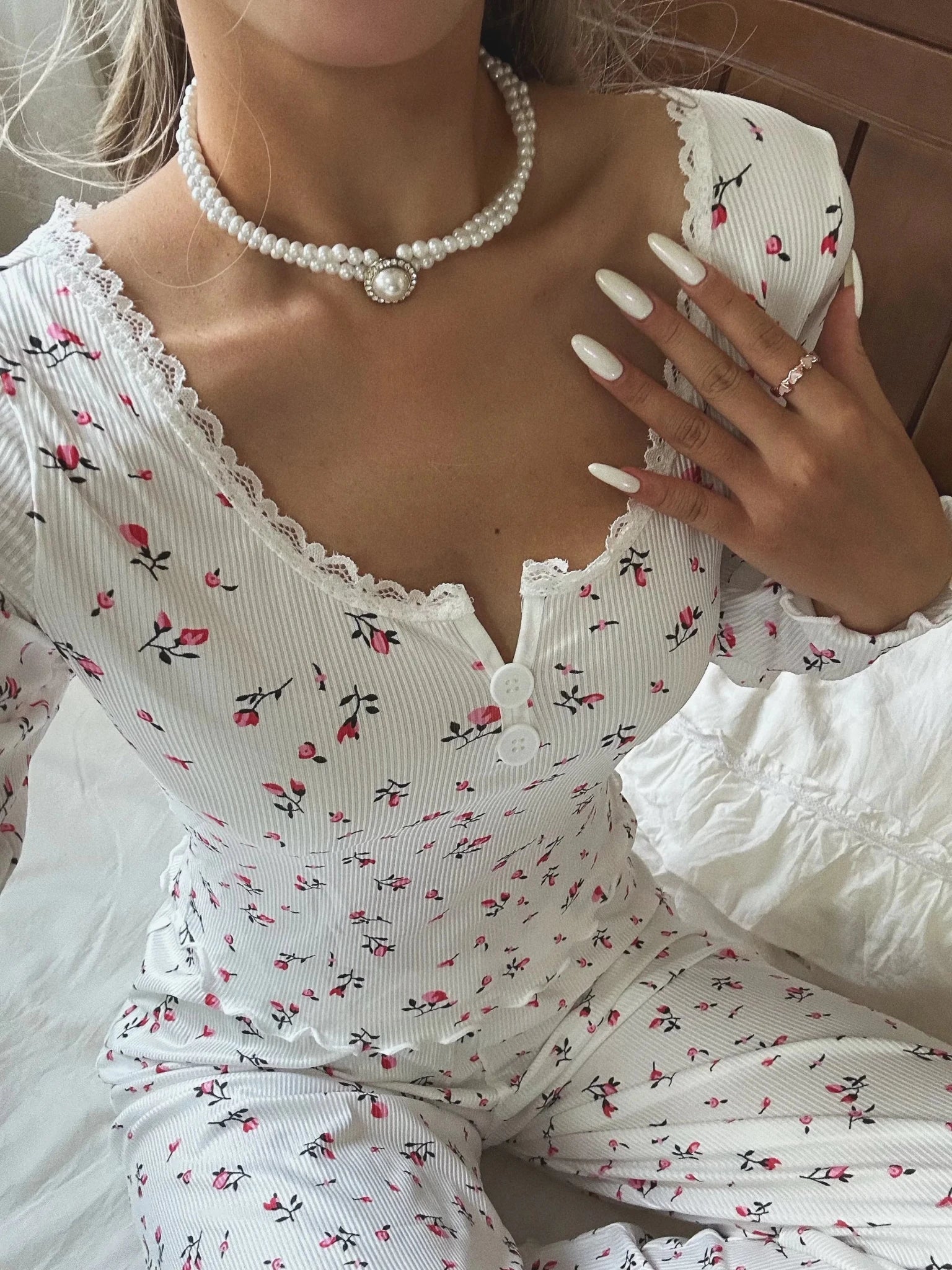SOERA Long Sleeve Floral Pyjama Set - Matching Sets -  Top S