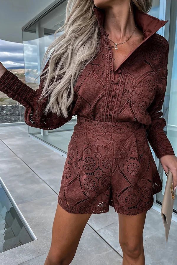SOERA Natalie Lace Embroidered Co-Ord Set - Matching Sets - 1005002791435593-;Ib1776125342245452446 Blue S