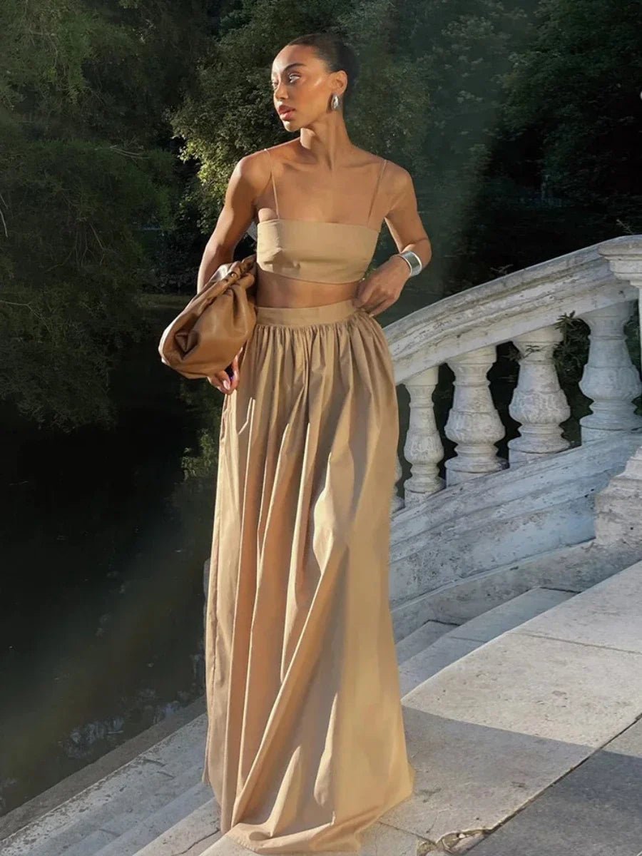 Olivia gestreiftes Strick-Zweiteiler-Set