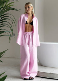 Katie Baumwoll-Lounge-Set mit Hemd zum Knöpfen und weiten Hosen