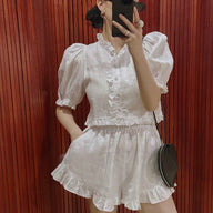 Stacey Co-Ord Set mit Rüschenabschluss