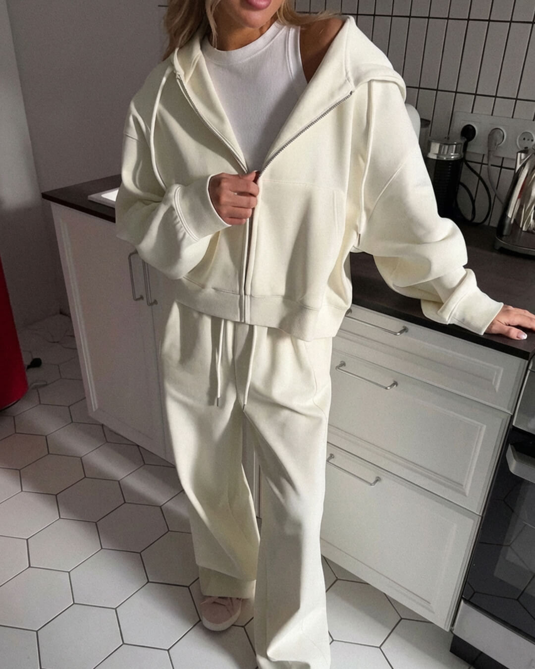 SOERA Two - Piece Zipper Tracksuit Set - Matching Sets - 1005009519310498-;Wr1769414229524956845 Yellow S