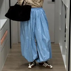 SOERA Amethyst Wide Leg Cotton Trousers - Pants - SOERA-410371-BLU-S-55875 Blue S