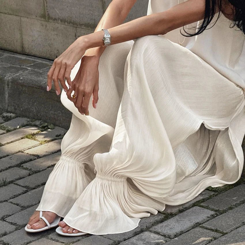 SOERA Beatrice Sheer Elastic Waist Flare Trousers - Pants -  M