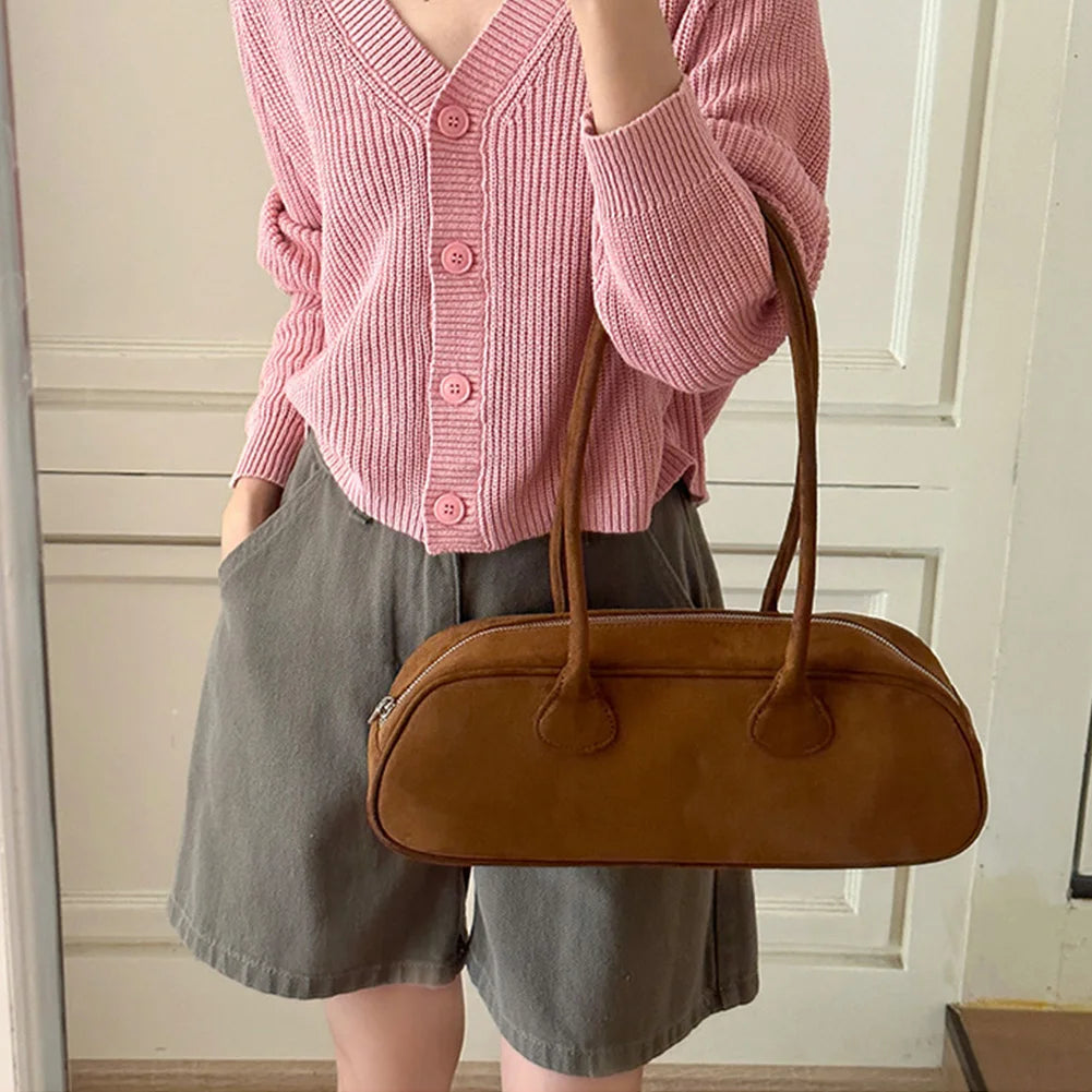 Pauleen Baguette Wildleder Tasche