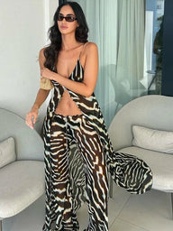 Marina Chiffon-Set mit Zebramuster
