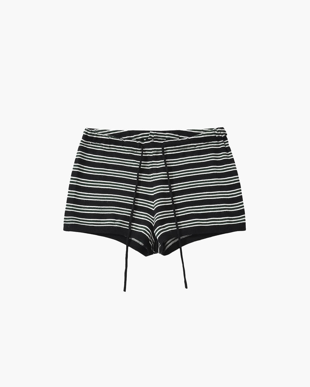 SOERA Nicole Striped Cardigan Shorts Set - Sets - 1005009829315318-;CF1770053336820421400 Short Black