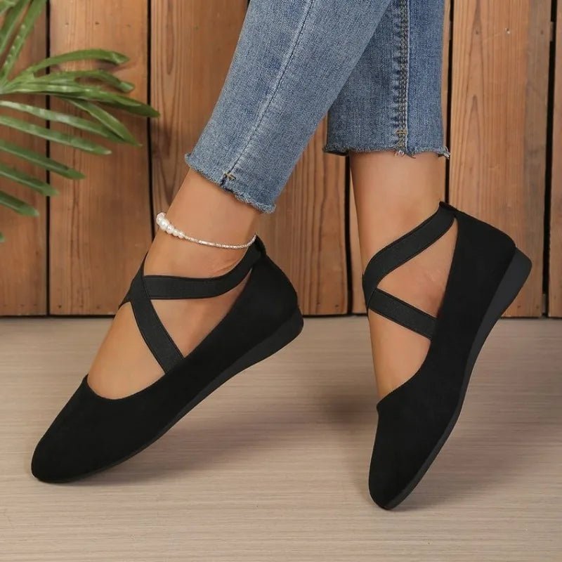 SOERA Anais Pointed Toe Cross - Strap Ballet Flats - Shoes -  37