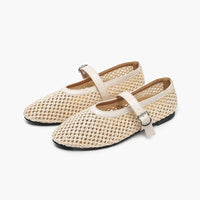 Beatrice Hollow Weave Mary Jane Flats