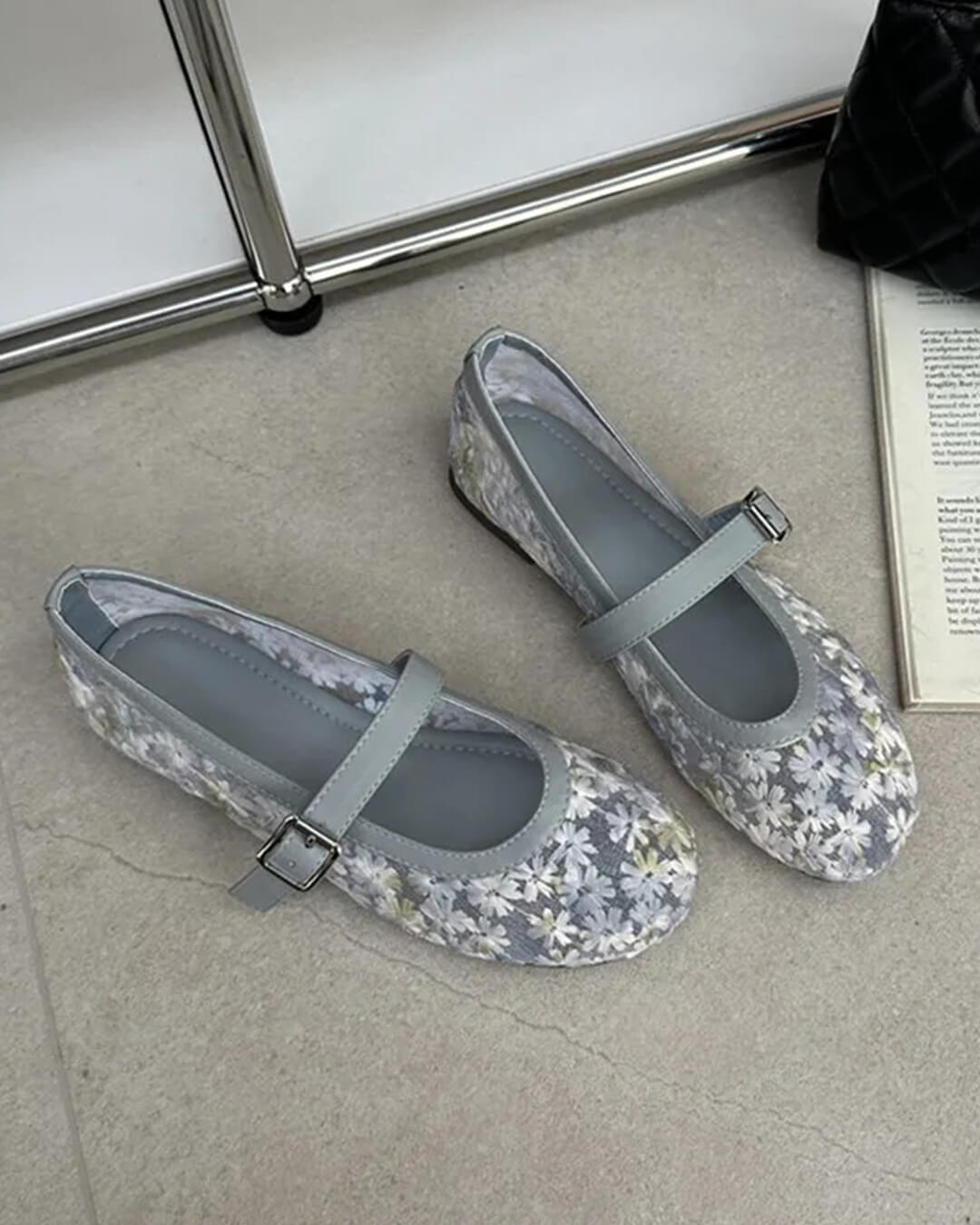 SOERA Helen Mesh Mary Jane Ballet Flats - Shoes - 1005010714131580-;Es1769140528172429730 Blue 39