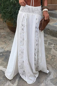 Afsana Boho Spitzen-Patchwork Maxi-Rock
