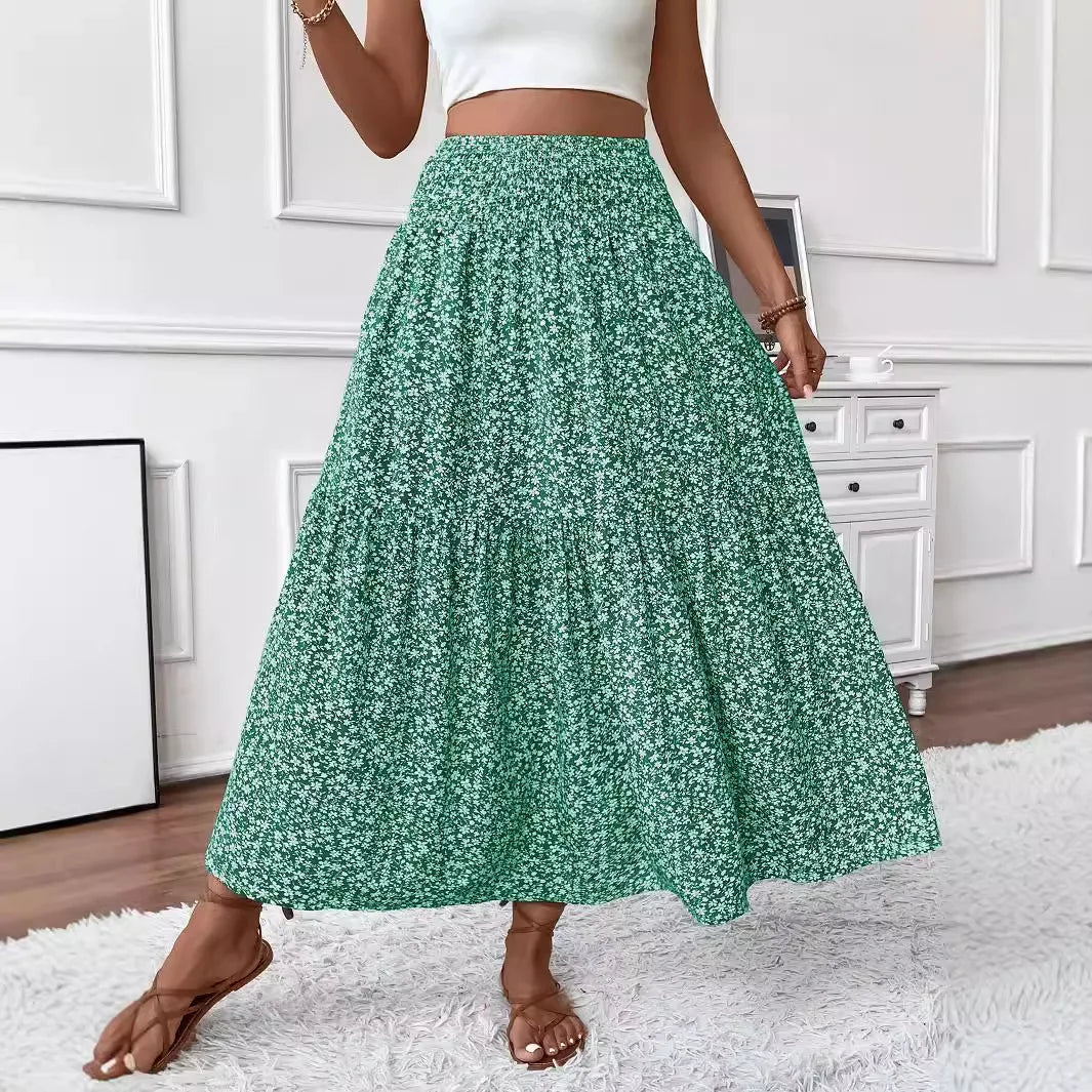 SOERA Rivka Boho Floral Maxi Skirt - Skirts -  Plain Blue S