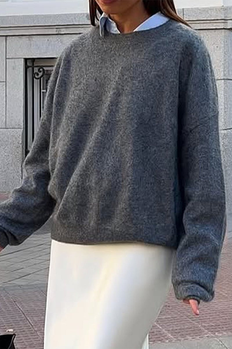 SOERA Angela Ribbed Knit Sweater - Sweater - SOERA-822083-S-GREY-92707 S Grey