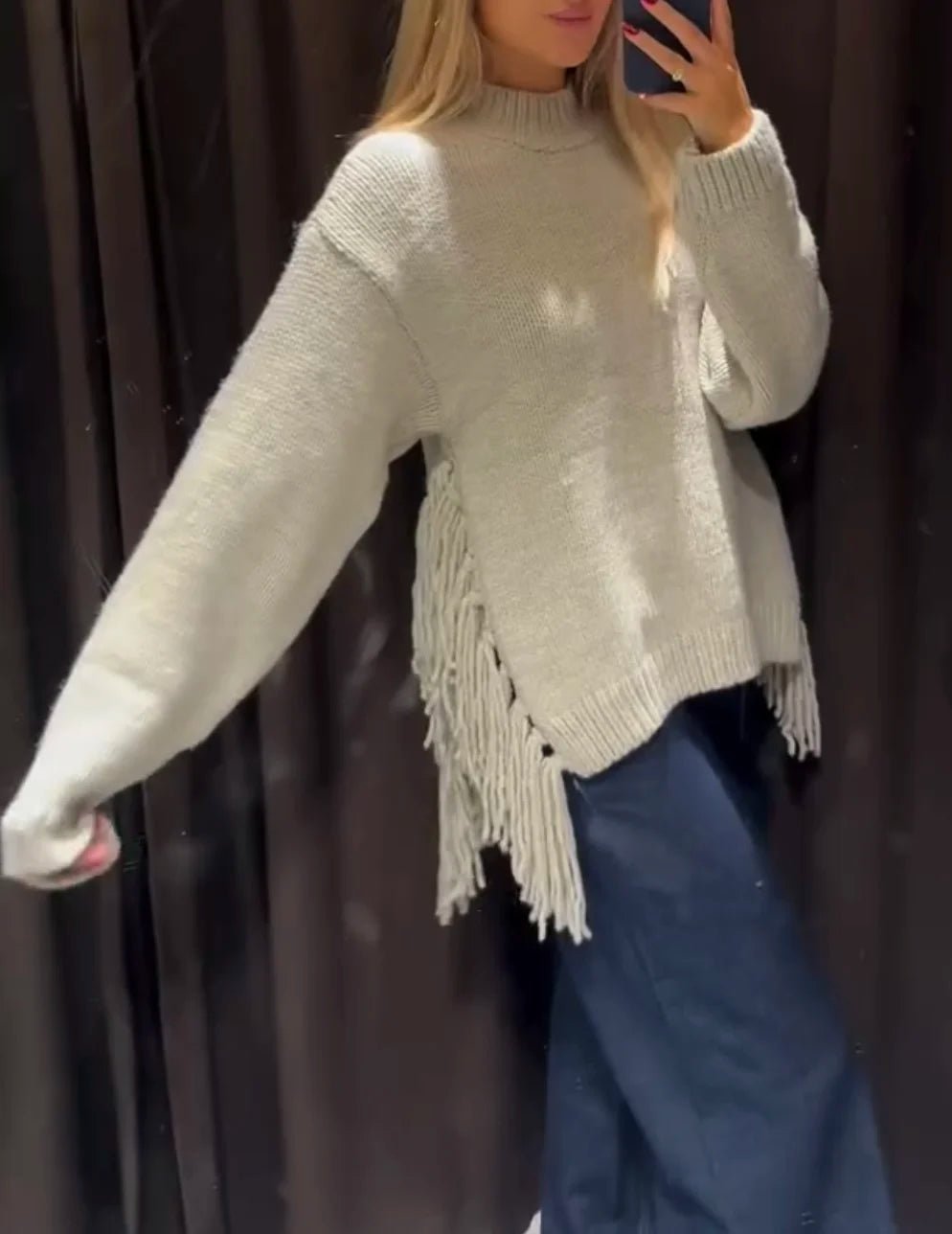 SOERA Kelly Tassel Knit Sweater - Sweater - SOERA-055747-GRE-S-47011 S
