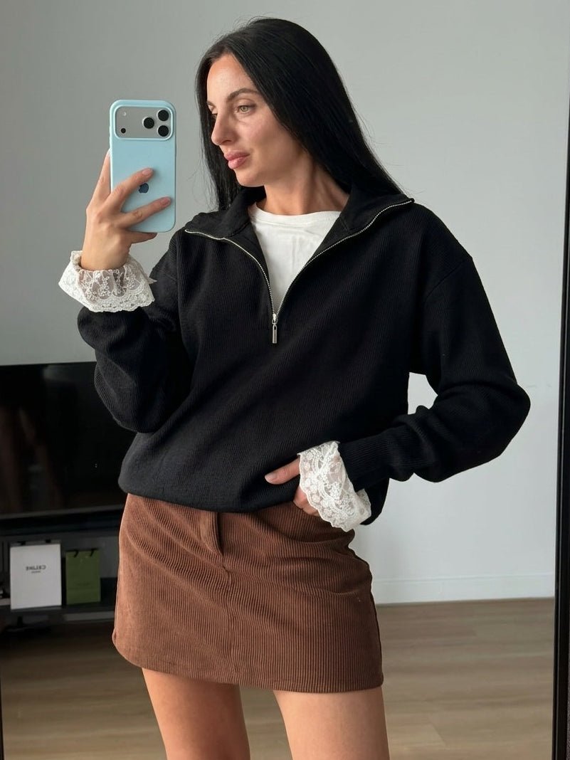 SOERA Teresa Half-Zip Knit Sweater - Sweater - SOERA-398659-BLA-L-93571 Black L