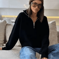 Teresa Strickpullover mit Halbreißverschluss