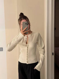 Catherine Buttoned Slim Cardigan