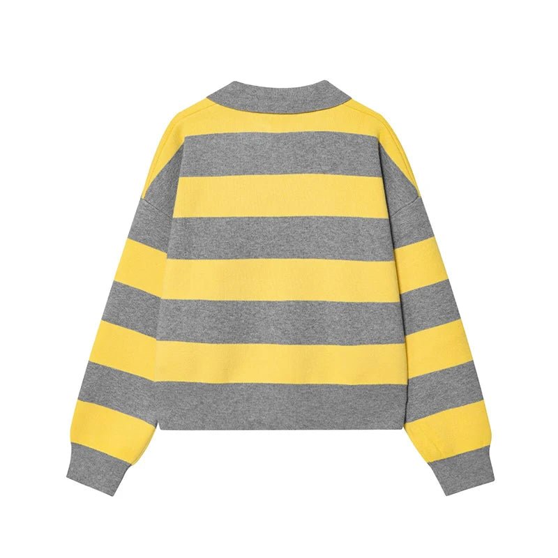 SOERA Elena Striped Polo Neck Sweater - Sweaters & Cardigans -  Yellow M