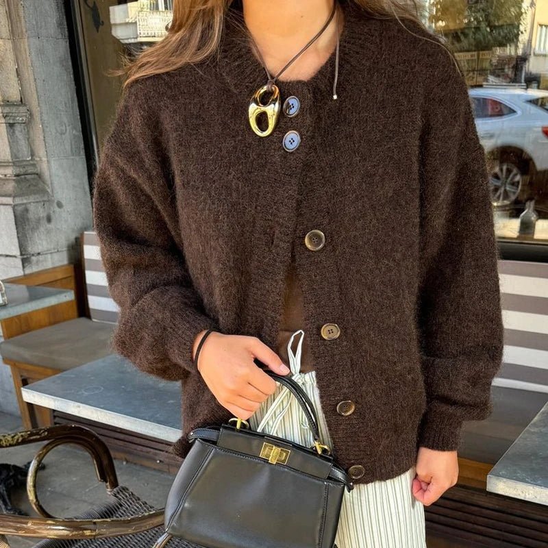 SOERA Lucy Knit Cardigan - Sweaters & Cardigans - 3256809337279348-;do1764003583419179867 Brown S