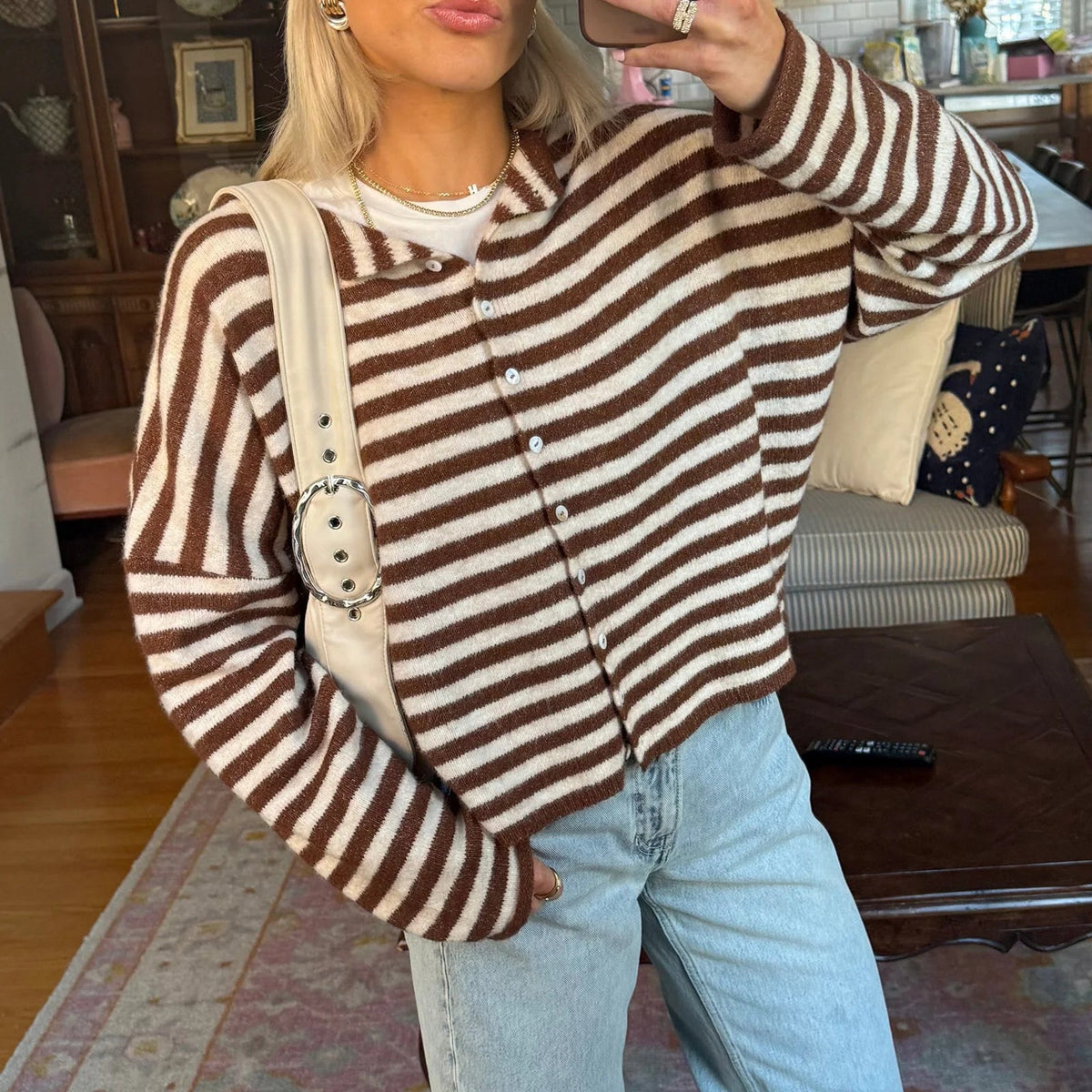 Sofia gestreifter Cardigan